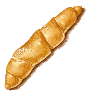 美味牛角面包特写