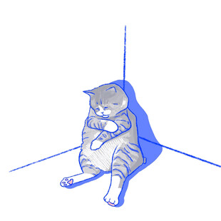 坐着的猫咪简笔画