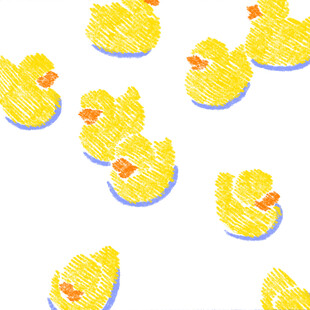 可爱小黄鸭插画图案