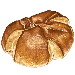 美味褶皱面包特写