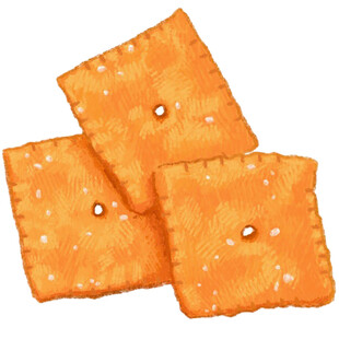 美味方形芝麻饼干