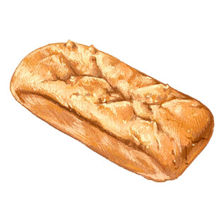 手绘长条面包插画