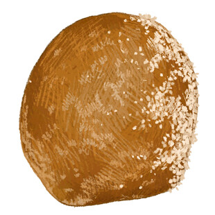 撒糖棕色面包特写