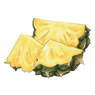 切开的新鲜菠萝果肉