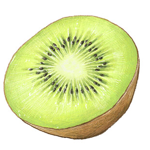 切开的新鲜猕猴桃