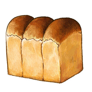 手绘切片面包插画