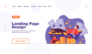 金融着陆页设计插画场景