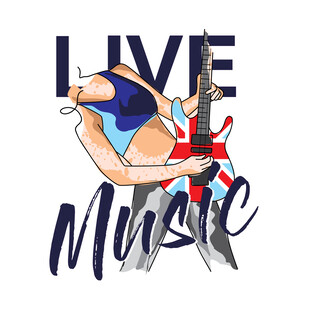 现场音乐表演活力插画