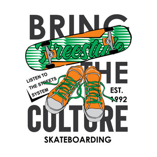 滑板文化主题图案设计