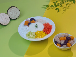 麻薯芋圆 水果椰奶冰
