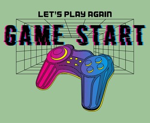 游戏手柄开启玩乐之旅T恤设计图
