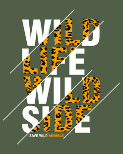 野性生活主题T恤设计图案