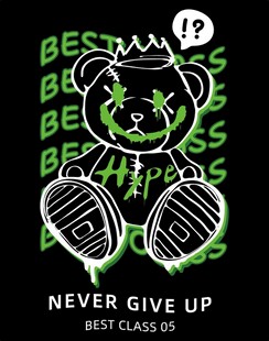 潮流熊图案永不放弃精神