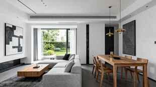 现代简约风客厅餐厅一体化