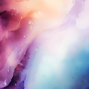 梦幻绚丽的水彩星云背景