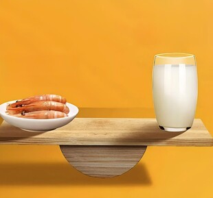 白灼虾牛奶