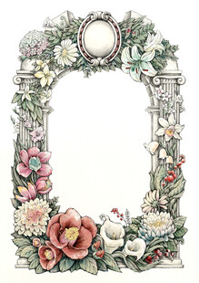 花卉装饰复古相框