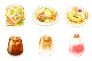 美味餐食与特色饮品组合