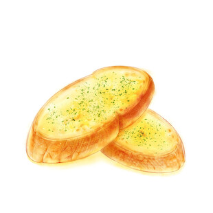 两片撒料的美味烤面包片