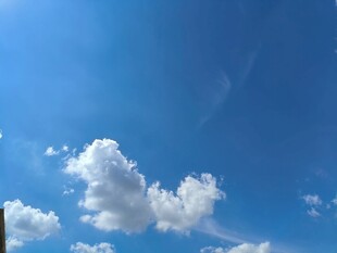 晴朗蓝天飘着朵朵白云