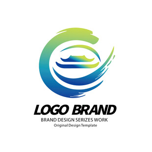 旅游城市图标绿色山水标志