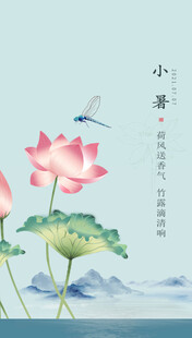 简约小暑海报