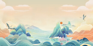 山水背景