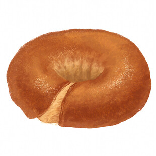 咬过一口的美味贝果