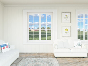 简约白色系客厅室内场景