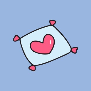 爱心图案的可爱小枕头