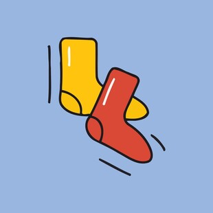 红黄袜子动态插画