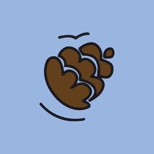 卡通风格的棕色手势图案