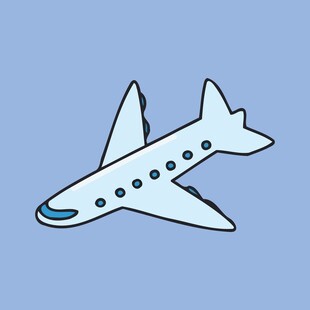 卡通风格的小型飞机图标