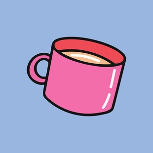 粉色杯子装着热饮