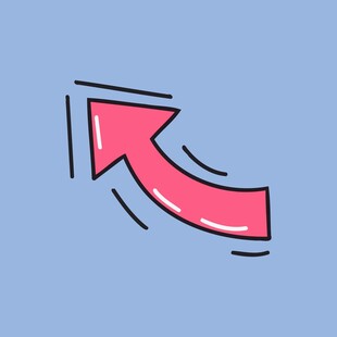 粉色弯曲箭头图标