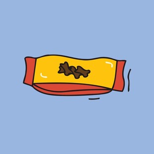 卡通风格的黄色包装袋