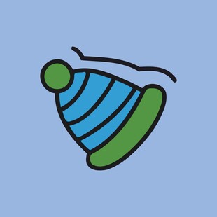 可爱条纹针织帽图标