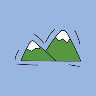 两座青山顶覆雪