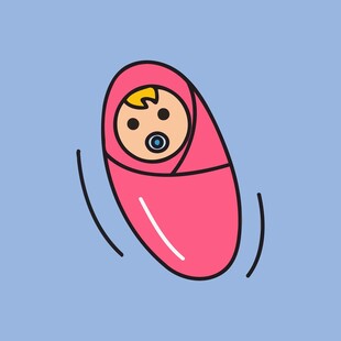 裹在襁褓中的可爱小婴儿