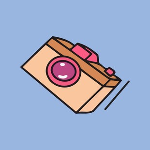 简约风格复古相机插画