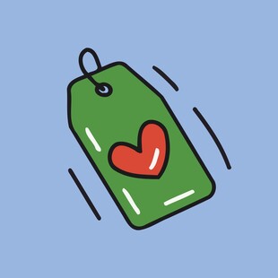 爱心标签插画