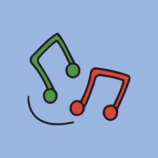 彩色音乐音符图标