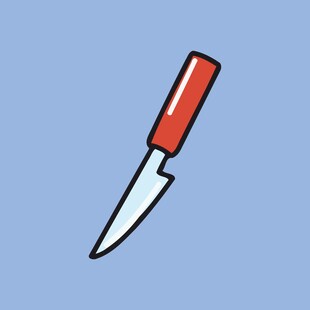 红色手柄锋利小刀