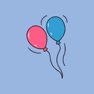 双气球插画