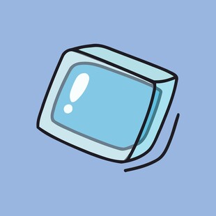 卡通风格的复古电视机