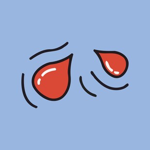 两滴红色水滴的简约图案