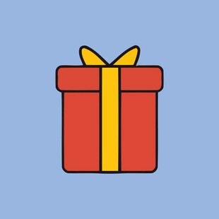 红色礼品盒图标