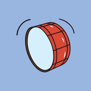 红色小鼓动态插画