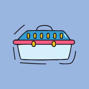 卡通风格宠物航空箱