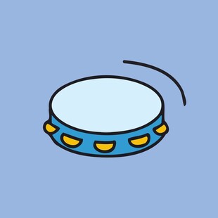 蓝色手鼓插画